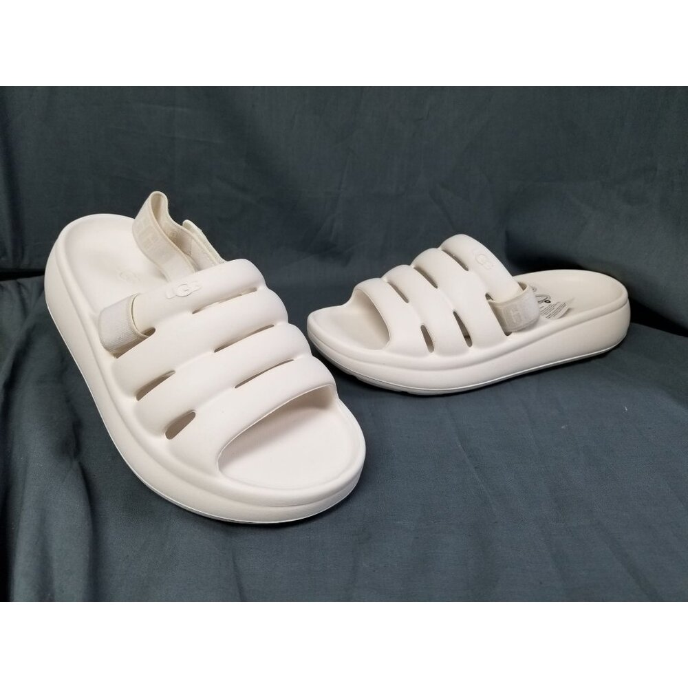 UGG Australia Girlss K Sport Yeah Slide Logo Slip-On White Size 5 NEW NO BOX!